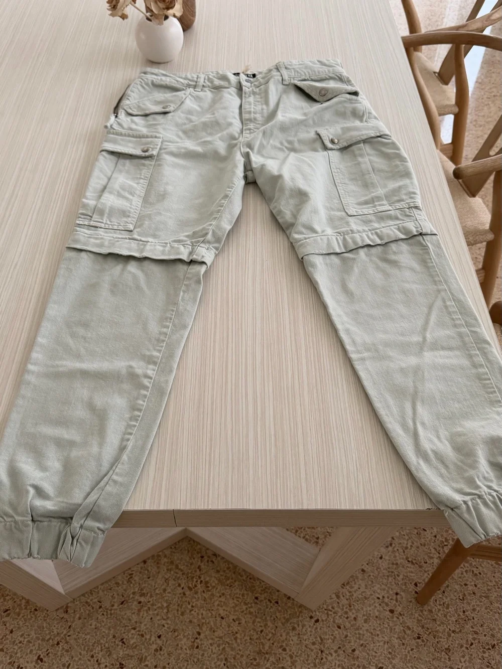 SER.O.YA Pale Gray Casual Cotton Pants